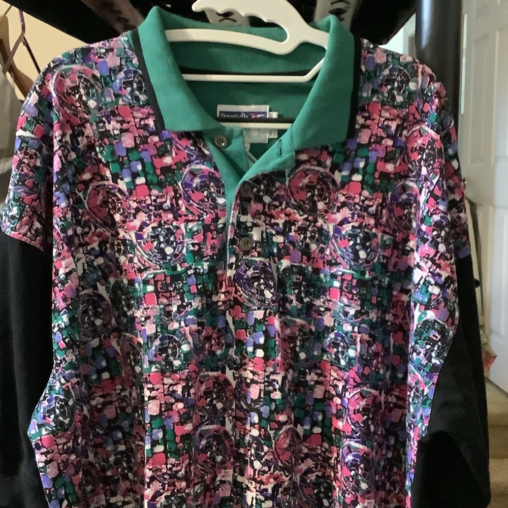 Reebok Multicolor Patterned Golf Polo Shirt,‎ XL